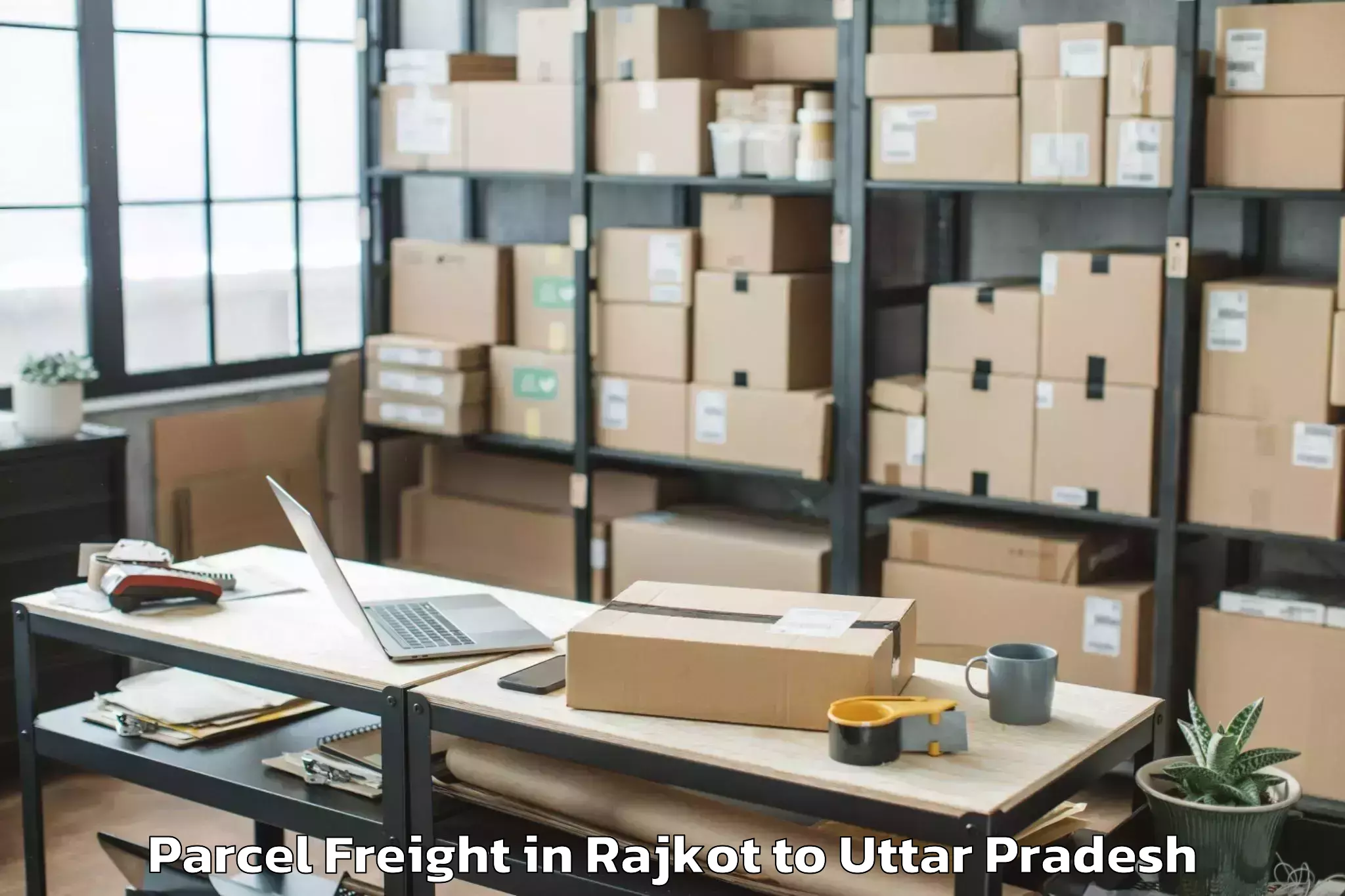 Rajkot to Meerganj Parcel Freight